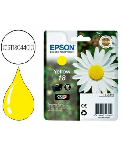 Ink jet epson t18 amarillo expression home xp 102 xp 205 xp 305 xp 405 capaciidad 180 pag