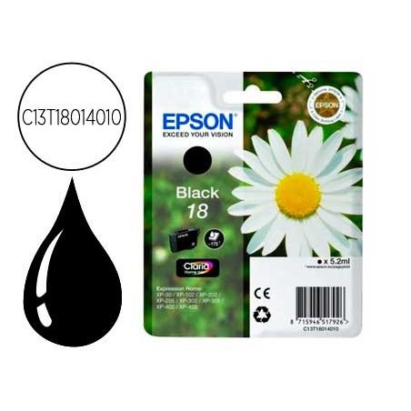 Ink jet epson t18 negro expression home xp 102 xp 205 xp 305 xp 405 capaciidad 175 pag