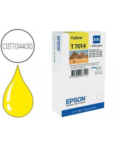 Ink jet epson stylus t7014 amarillo xl wp 4000 4500 capacidad 3400 pag