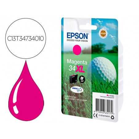 Ink jet epson singlepack magenta 34xl durabrite ultra ink