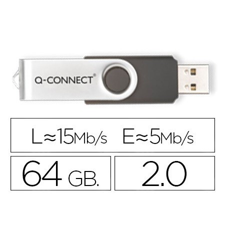 Memoria usb q connect flash 64 gb 20