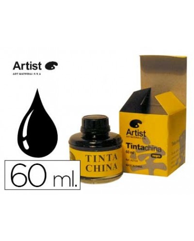 Tinta china artist negra frasco de 60 ml