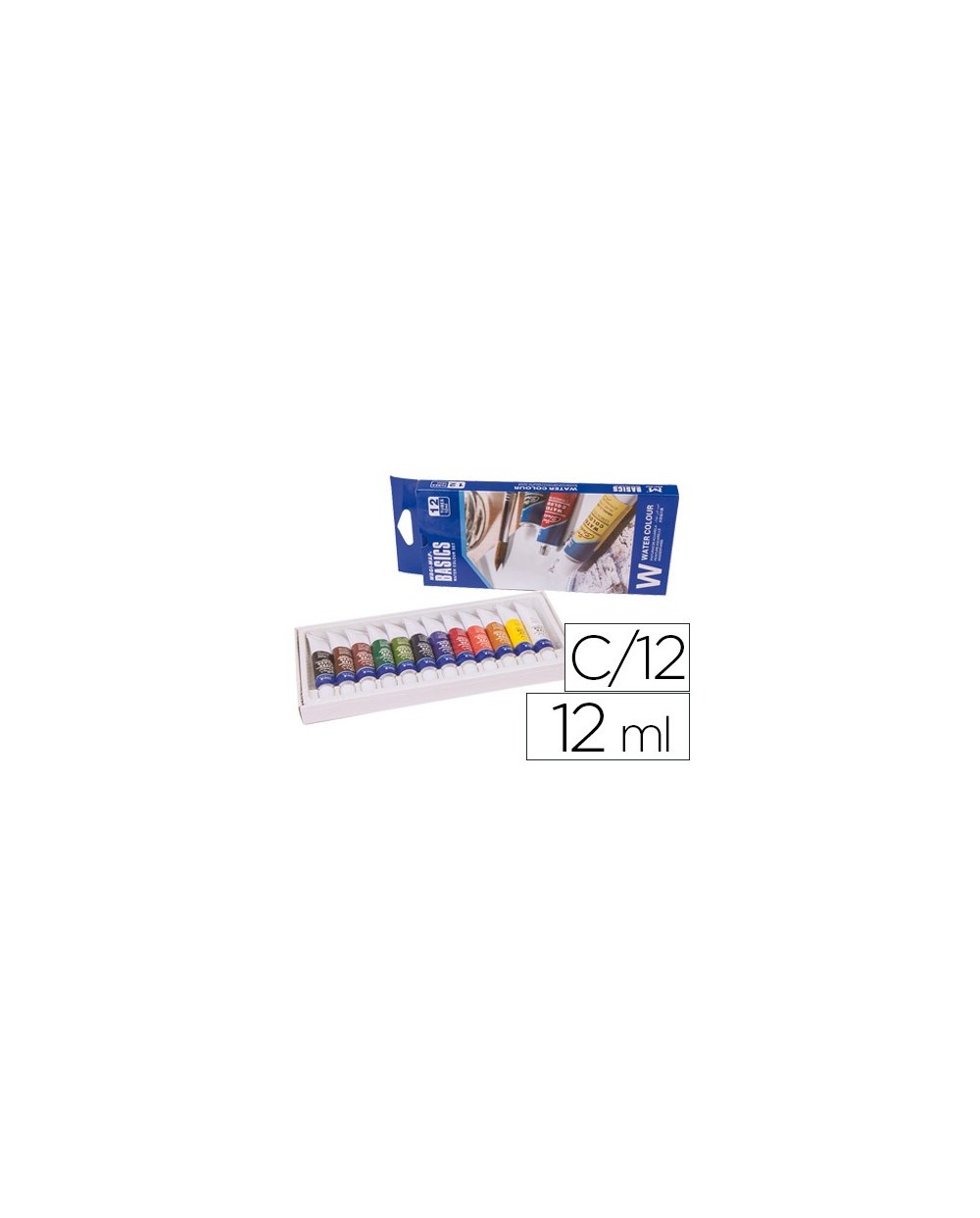 Acuarela artist caja carton de 12 colores surtidos de 12 ml
