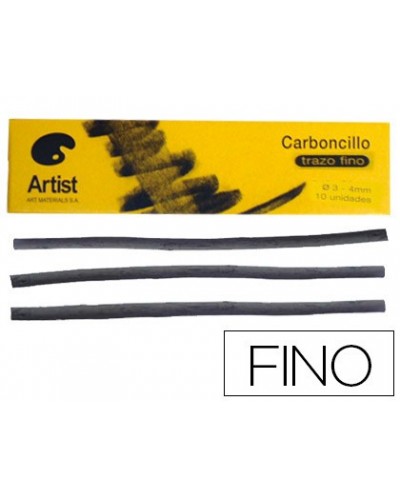 Carboncillo artist fino 3 4 mm caja de 10 unidades