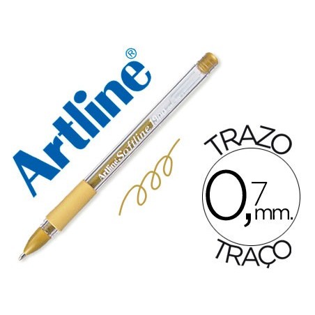 Boligrafo artline 1900 softline tinta aceite metalico oro