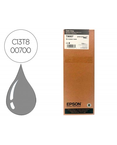 Ink jet epson singlepack dark gray t800700 ultrachrome pro 700ml