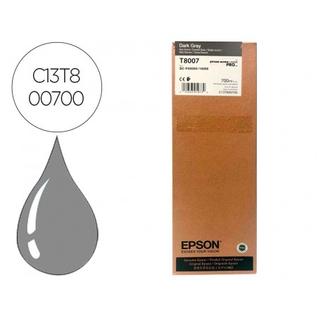 Ink jet epson singlepack dark gray t800700 ultrachrome pro 700ml