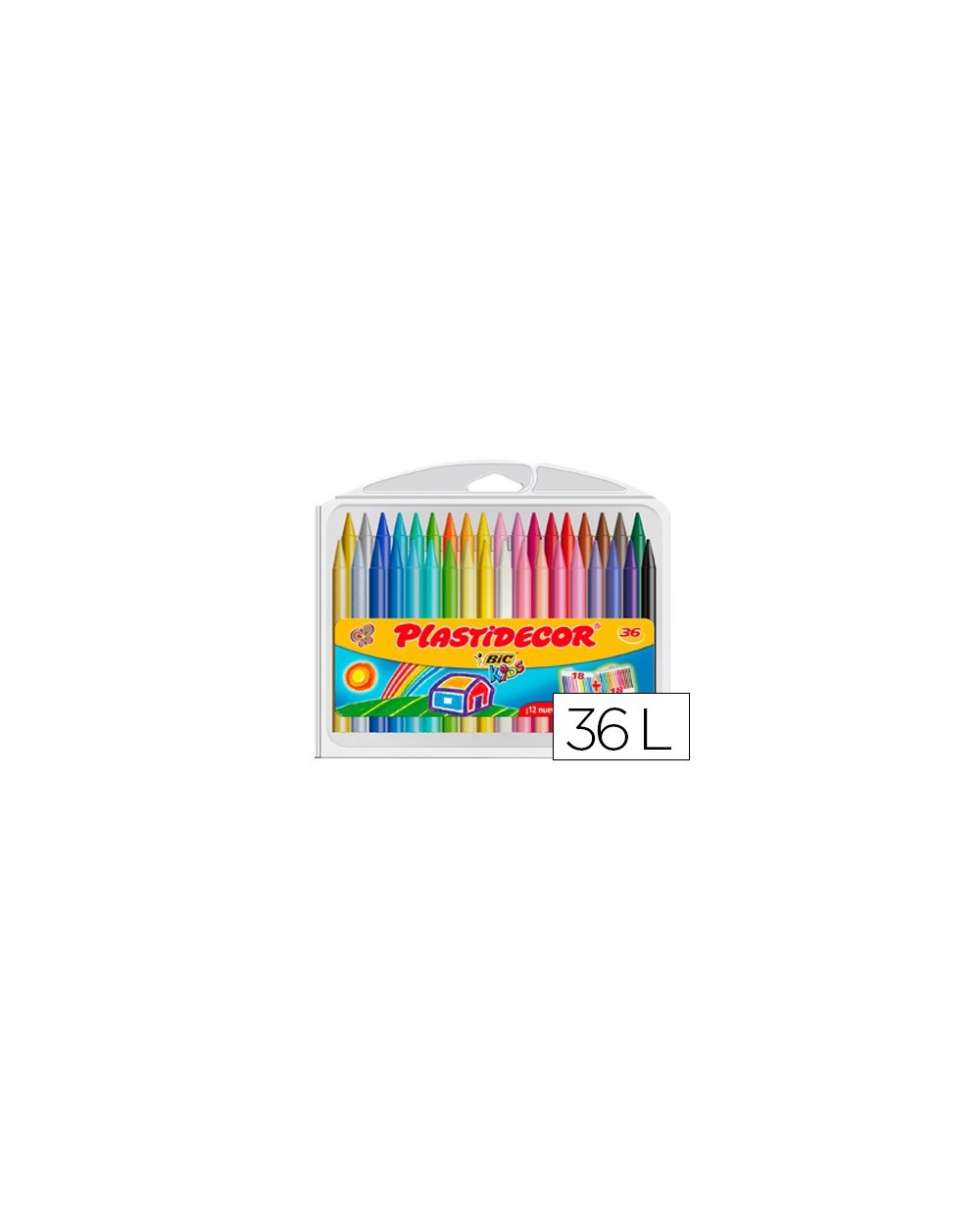 Lapices cera plastidecor caja de 36 colores