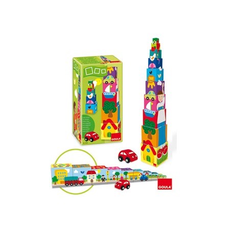 Puzzle diset cubos apilables coche