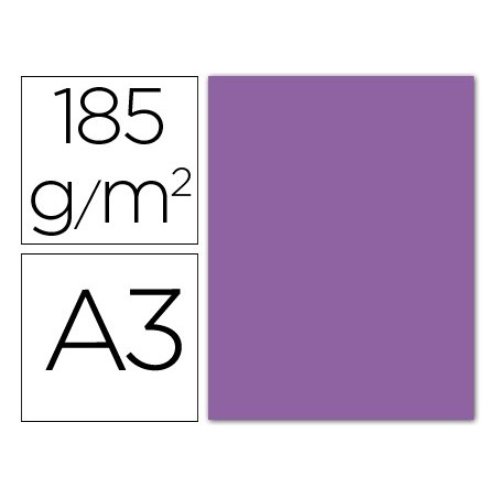 Cartulina guarro din a3 violeta 185 gr paquete 50 h