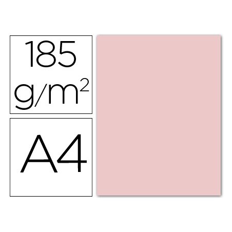 Cartulina guarro din a4 rosa 185 gr paquete 50 h