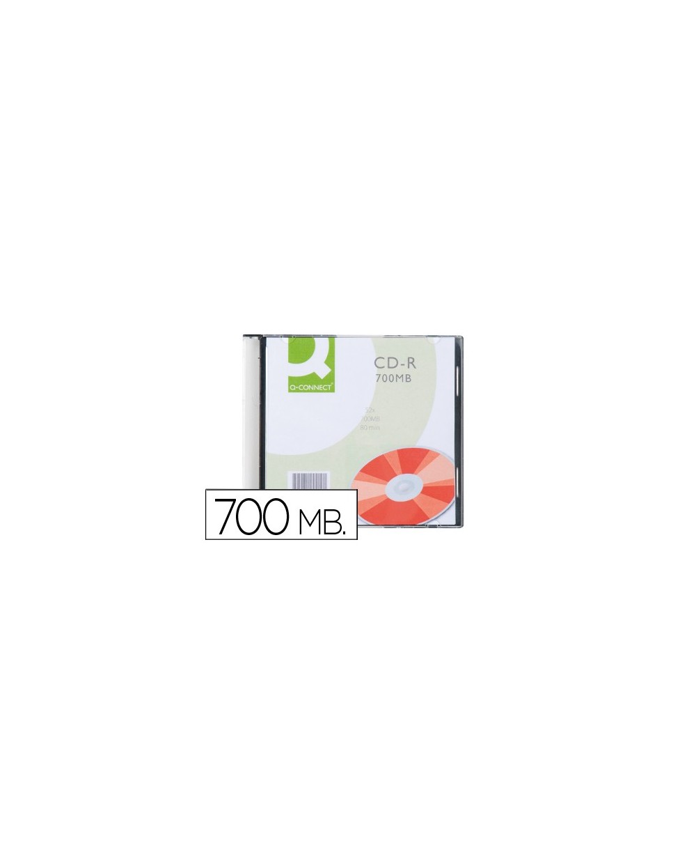 Cd r q connect capacidad 700mb duracion 80min velocidad 52x caja slim