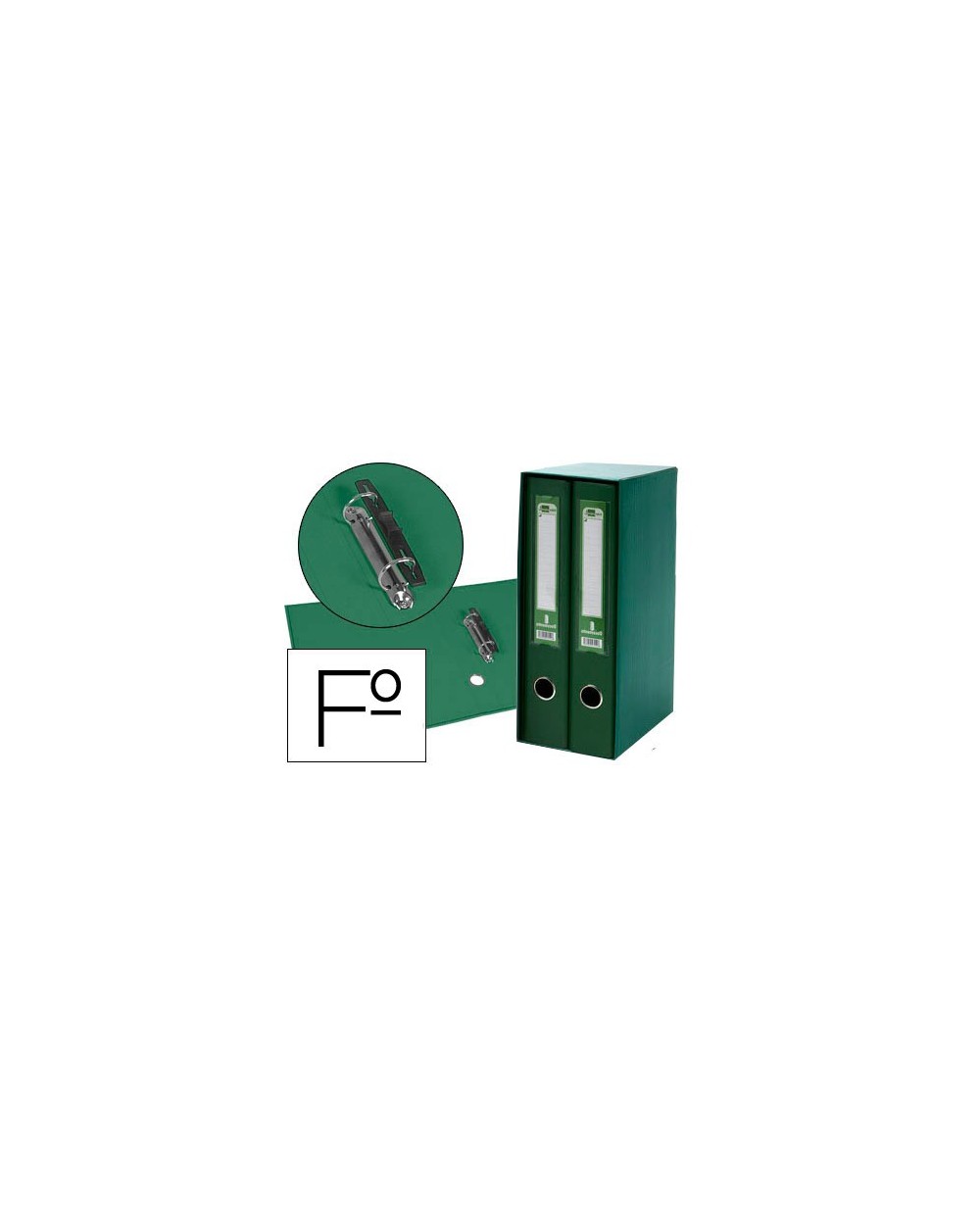 Modulo liderpapel 2 archivadores folio 2 anillas mecanismo de palanc 75mm verde