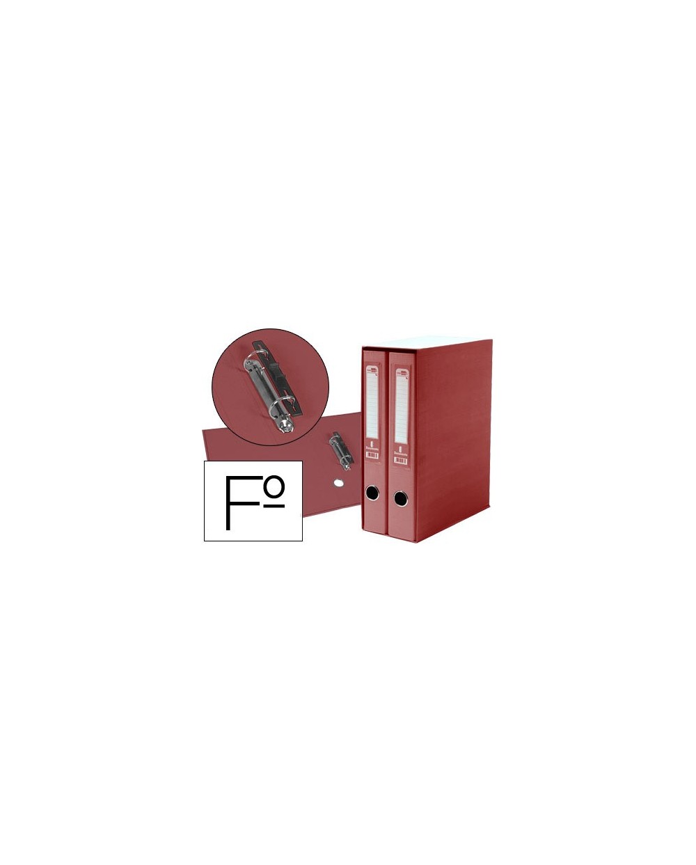 Modulo liderpapel 2 archivadores folio 2 anillas mecanismo de palanca 75mm rojo