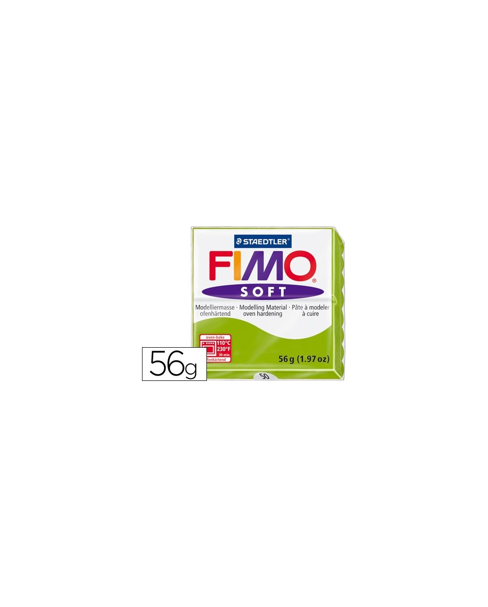 Pasta staedtler fimo soft 56 gr color verde manzana