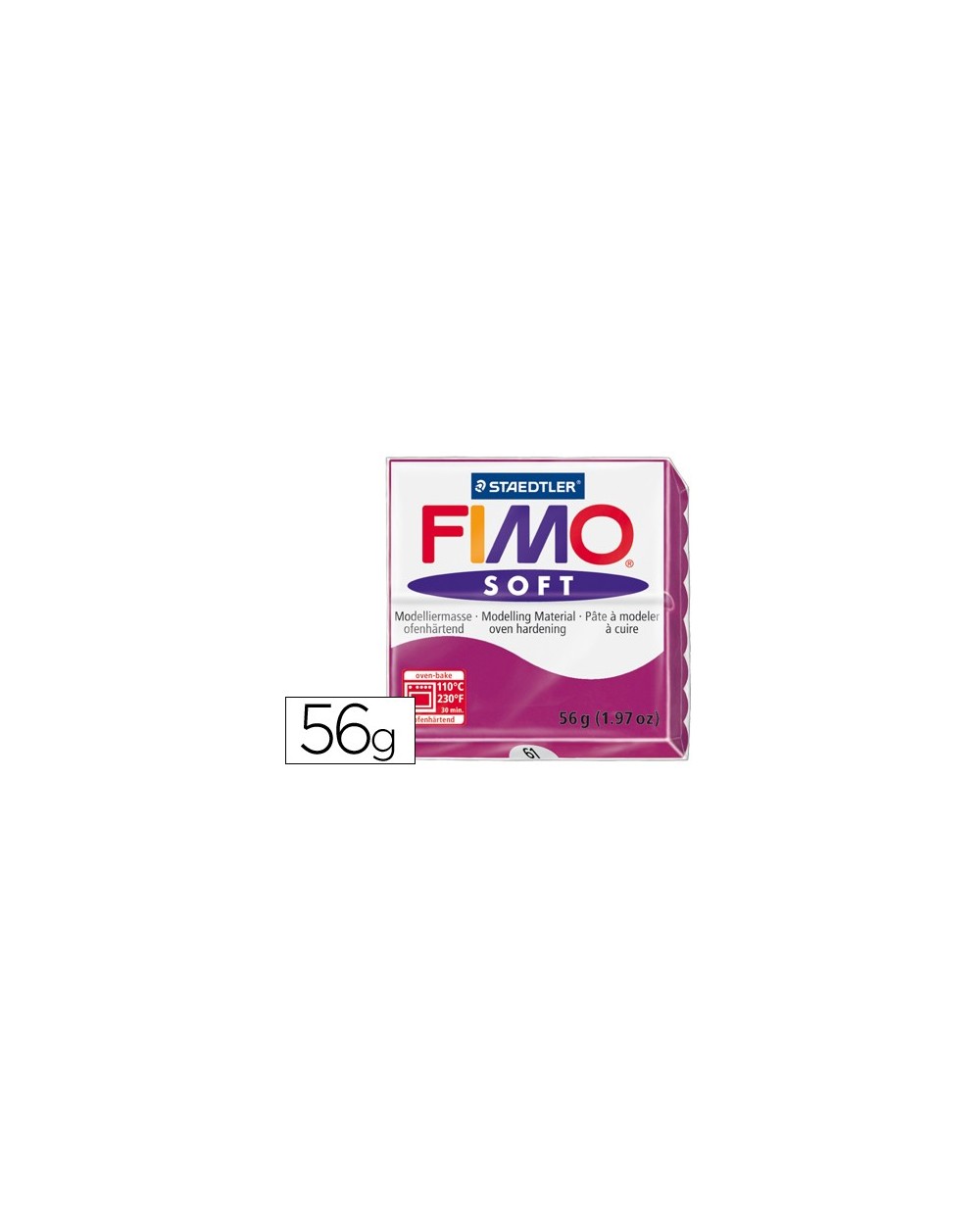 Pasta staedtler fimo soft 56 gr color purpura