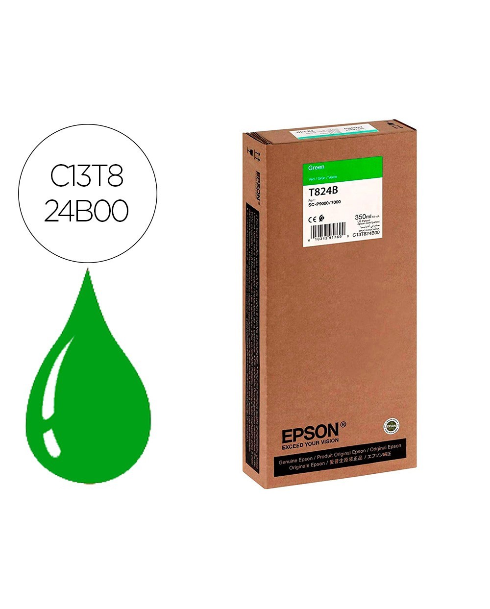 Ink jet epson gf surecolor serie sc p verde ultrachrome hdx hd 350ml