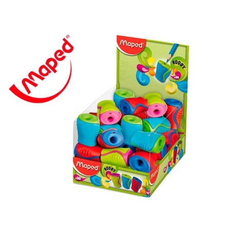 Sacapuntas plastico maped boogy 1 uso con deposito colores surtidos