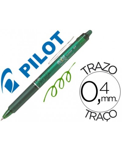 Boligrafo pilot frixion clicker borrable 07 mm color verde