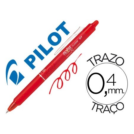 Boligrafo pilot frixion clicker borrable 07 mm color rojo