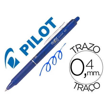 Boligrafo pilot frixion clicker borrable 07 mm color azul