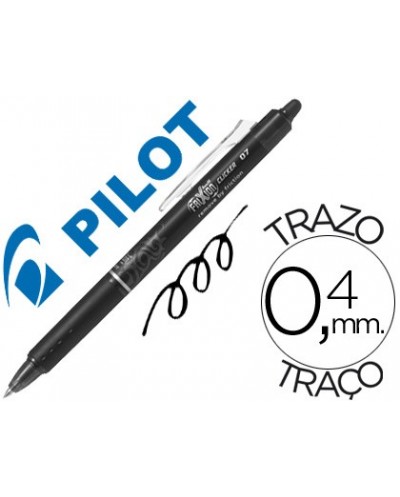 Boligrafo pilot frixion clicker borrable 07 mm color negro
