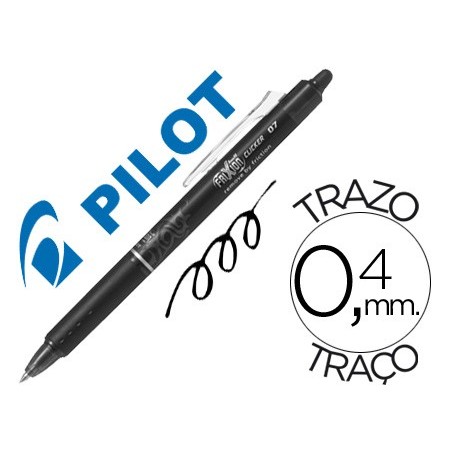 Boligrafo pilot frixion clicker borrable 07 mm color negro