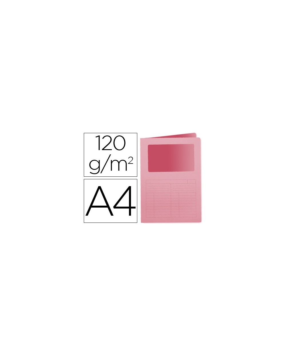 Subcarpeta cartulina q connect din a4 rosa con ventana transparente 120 gr