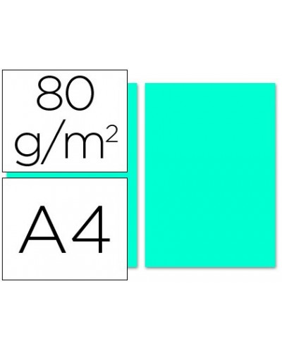 Papel color liderpapel a4 80g m2 azul turquesa paquete de 100