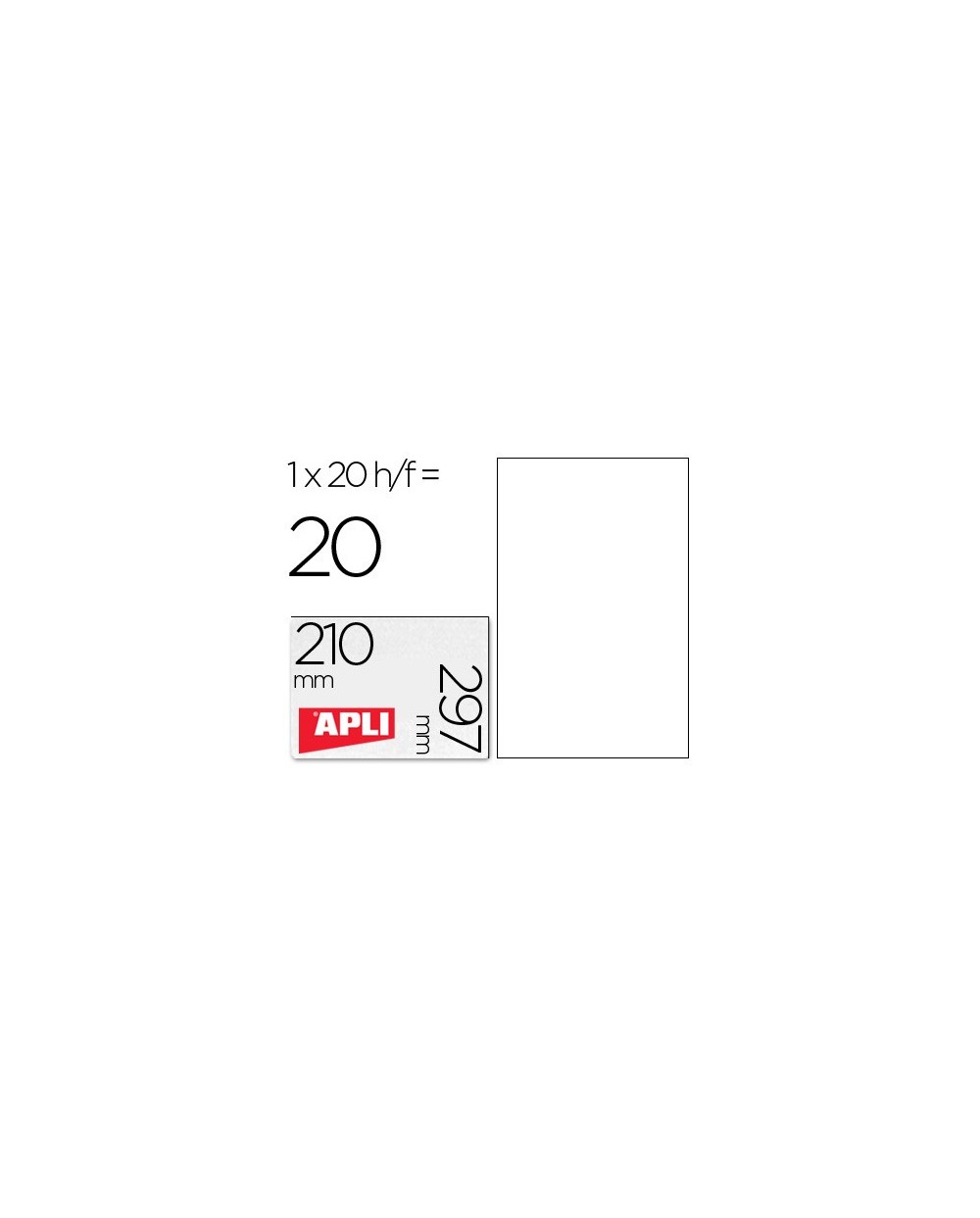 Etiqueta adhesiva apli translucidas 1225 tamano 210x297 mm fotocopiadora laser caja con 20 etiquetas