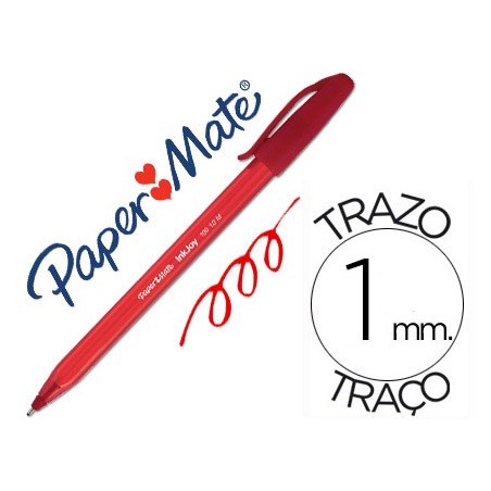 Boligrafo paper mate inkjoy 100 punta media trazo 1mm rojo