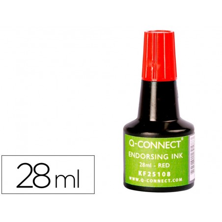 Tinta tampon q connect rojo frasco de 28 ml
