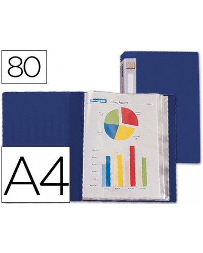 Carpeta liderpapel personaliza 31762 80 fundas polipropileno din a4 azul lomo personalizable