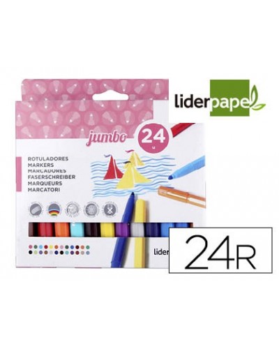 Rotulador liderpapel jumbo caja 24 colores