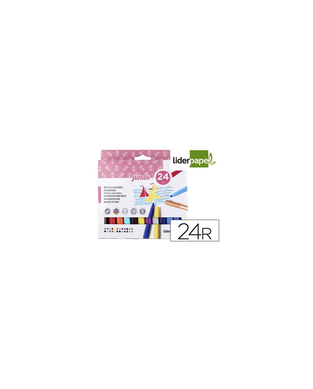 Rotulador liderpapel jumbo caja 24 colores