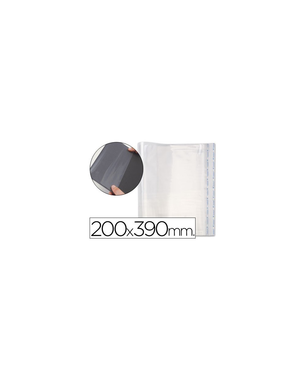 Forralibro pp ajustable adhesivo 200x390mm blister