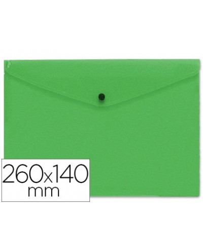 Carpeta liderpapel dossier broche polipropileno tamano sobre americano 260x140mm verde translucido