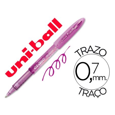 Boligrafo uni ball uf 202 fanthom borrable 07 mm tinta gel violeta