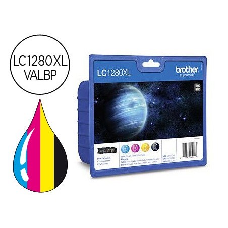 Ink jet brother lc 1280xl pack 4 colores mfc j6510dw mfc j6710dw mfc j6910dw