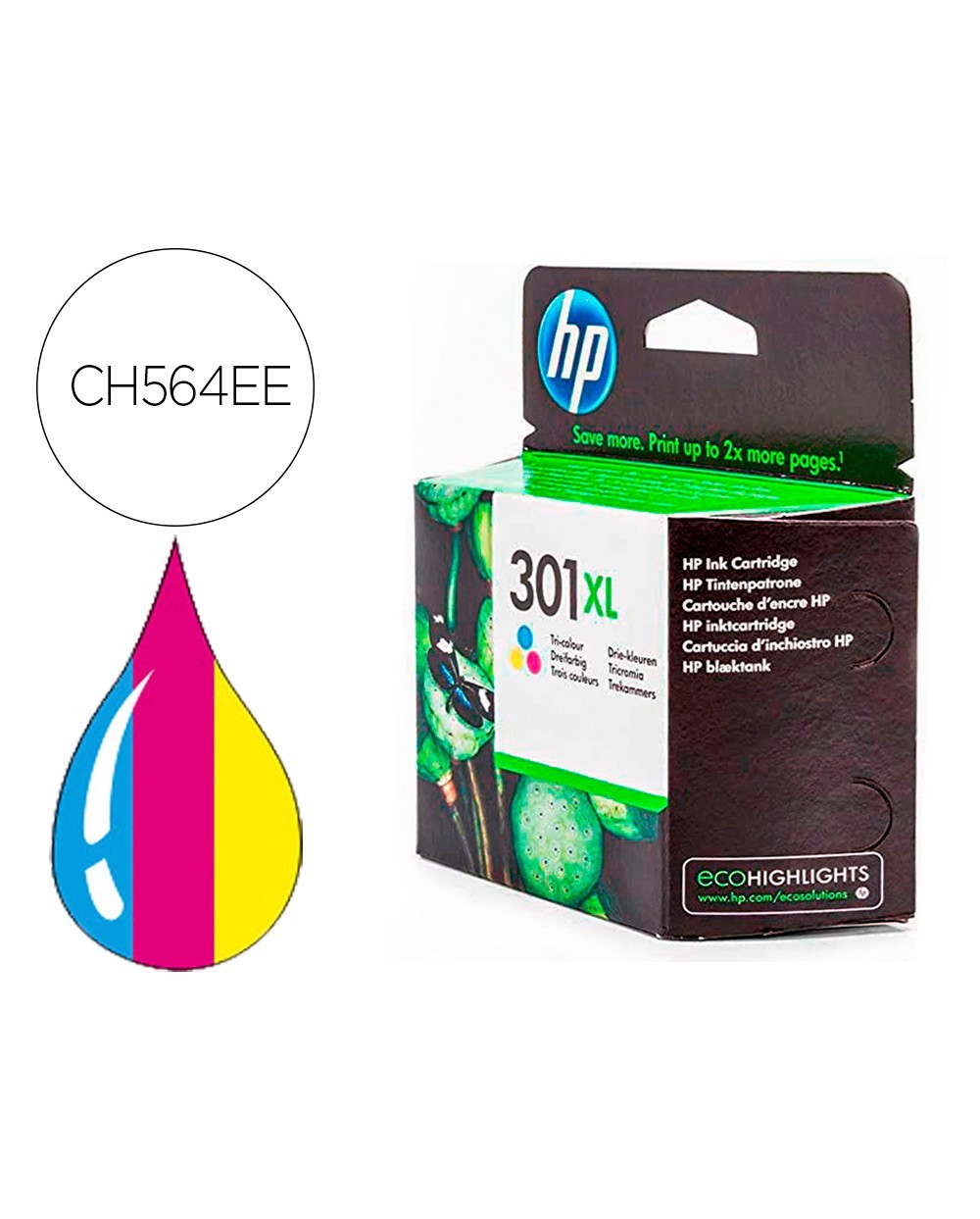 Ink jet hp 301xl tricolor deskjet 5530 1010 1510 2540alta capacidad