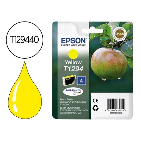 Ink jet epson stylus t1294 amarillo sx420w 425w office bx305f bx320f alta capacidad 