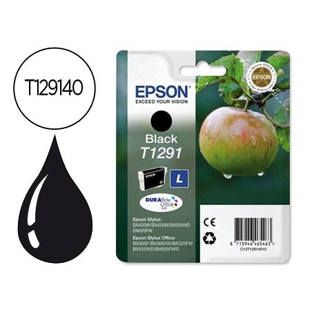 Ink jet epson stylus t1291 negro sx420w 425w office bx305f bx320f alta capacidad 