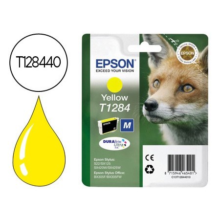 Ink jet epson stylus t1284 amarillo s22 sx125 sx420w 425w office bx305f capacidad