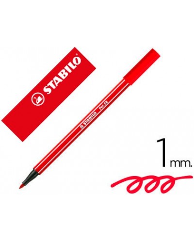 Rotulador stabilo acuarelable pen 68 rojo carmin 1 mm