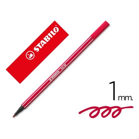 Rotulador stabilo acuarelable pen 68 rojo oscuro 1 mm