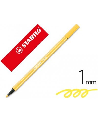 Rotulador stabilo acuarelable pen 68 amarillo 1 mm