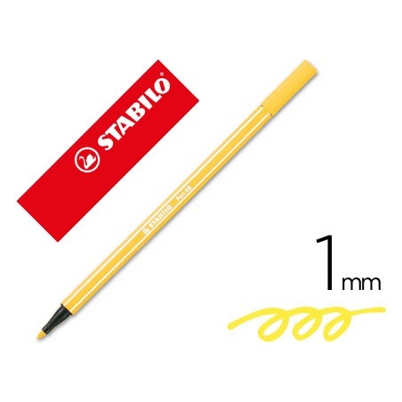 Rotulador stabilo acuarelable pen 68 amarillo 1 mm