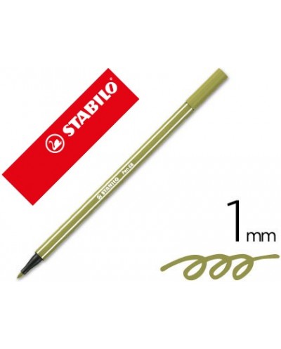 Rotulador stabilo acuarelable pen 68 verde tierra 1 mm