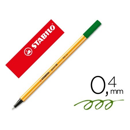 Rotulador stabilo punta de fibra point 88 verde oliva 04 mm