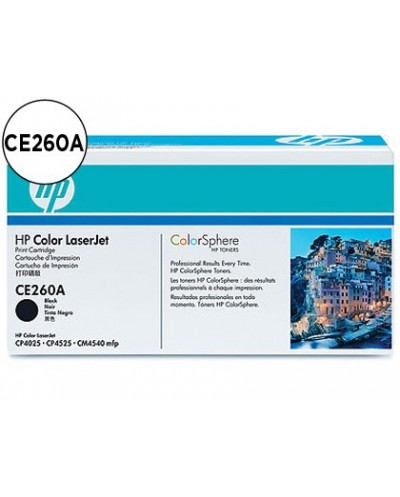 Toner hp color laserjet cp4025 cp4525 ce260a negro 8500 pags